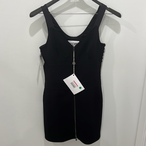 Moschino Couture Front Zip Black Dress - Picture 4 of 13